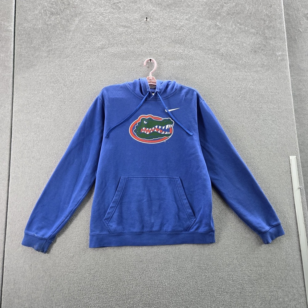 Florida Gators Men Hoodie L Blue Nike Graphic Fleece Gator Logo Activewear NWT